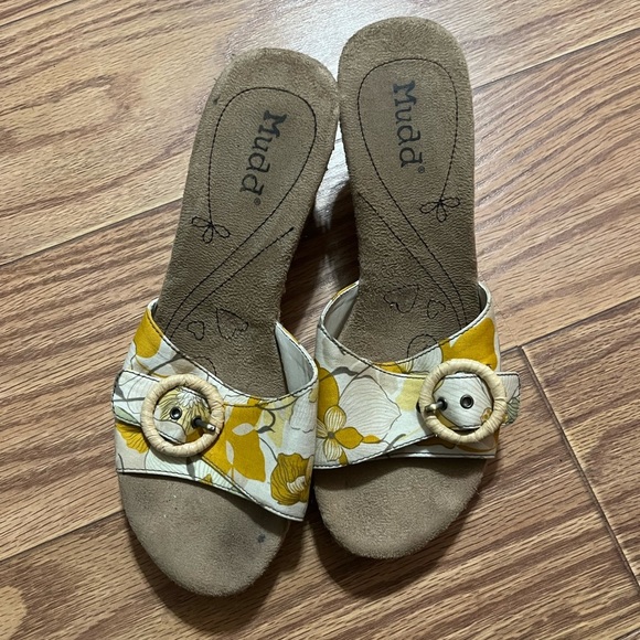 y2k Mudd Floral Wedge Sandals 8 - Picture 3 of 5